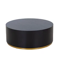 Streamdale Furniture Round Coffee Table Side Table For Living Room Fully Assembled Black