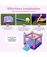 Costway Inflatable Bounce House 3-in-1 Princess Theme Inflatable Castle without Blower