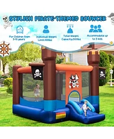 Inolait Pirate-Themed Inflatable Bounce Castle with Large Jumping Area and 735W Blower