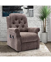 Mondawe Power Recliner Chair Chenille Knit Fabric Upholstered Powered Reclining Massage Chair with with 8-Point Massage