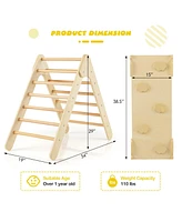 Slickblue 3-in-1 Wooden Climbing Triangle Set Triangle Climber with Ramp