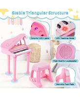 Slickblue 31 Keys Kids Piano Keyboard with Stool and Lid