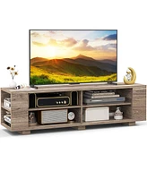 Costway 59" Wood Tv Stand Console Storage Entertainment Media Center with Shelf