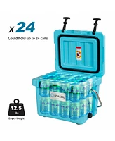 Slickblue 16 Quart 24-Can Capacity Portable Insulated Ice Cooler with 2 Cup Holders