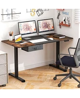 Costway Electric Standing Desk 55'' x 28'' Height Adjustable Sit Stand with Usb Charging Port