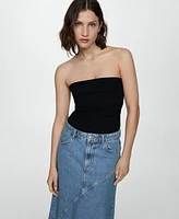 Mango Women's Asymmetrical Denim Skirt