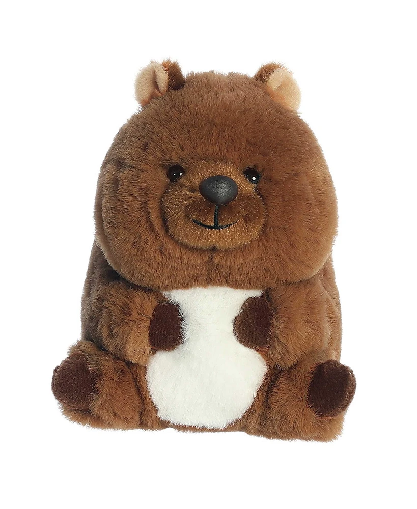 Aurora Small Quinn Quokka Rolly Pet Round Plush Toy Brown 5.5"