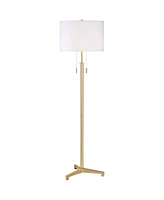 Possini Euro Design Encino Modern Glam Luxe Floor Lamp Standing 60" Tall Antique Brass Gold Metal Tripod Base Off