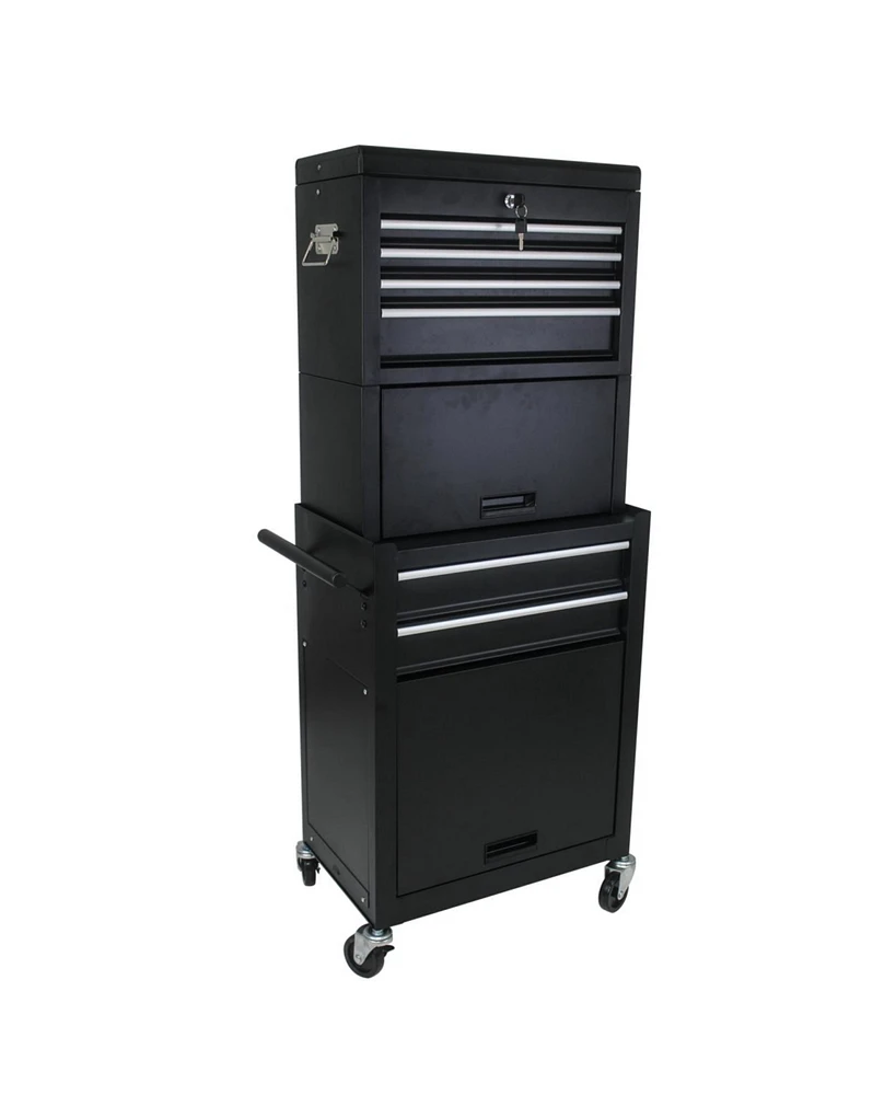 Simplie Fun High Capacity Rolling Tool Chest With Wheels And Drawers, 6-Drawer Tool Storage Cabinet-Black