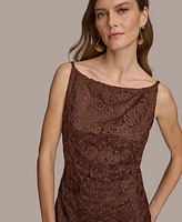 Donna Karan Women's Square-Neck Sleeveless Lace Sheath Dress