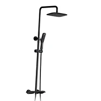 2-Function Thermostatic Rainfall Shower System In Matte Black