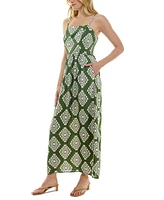 As U Wish Juniors' Printed Square-Neck Maxi Dress