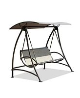 Simplie Fun Outdoor Patio Swing with Adjustable Canopy