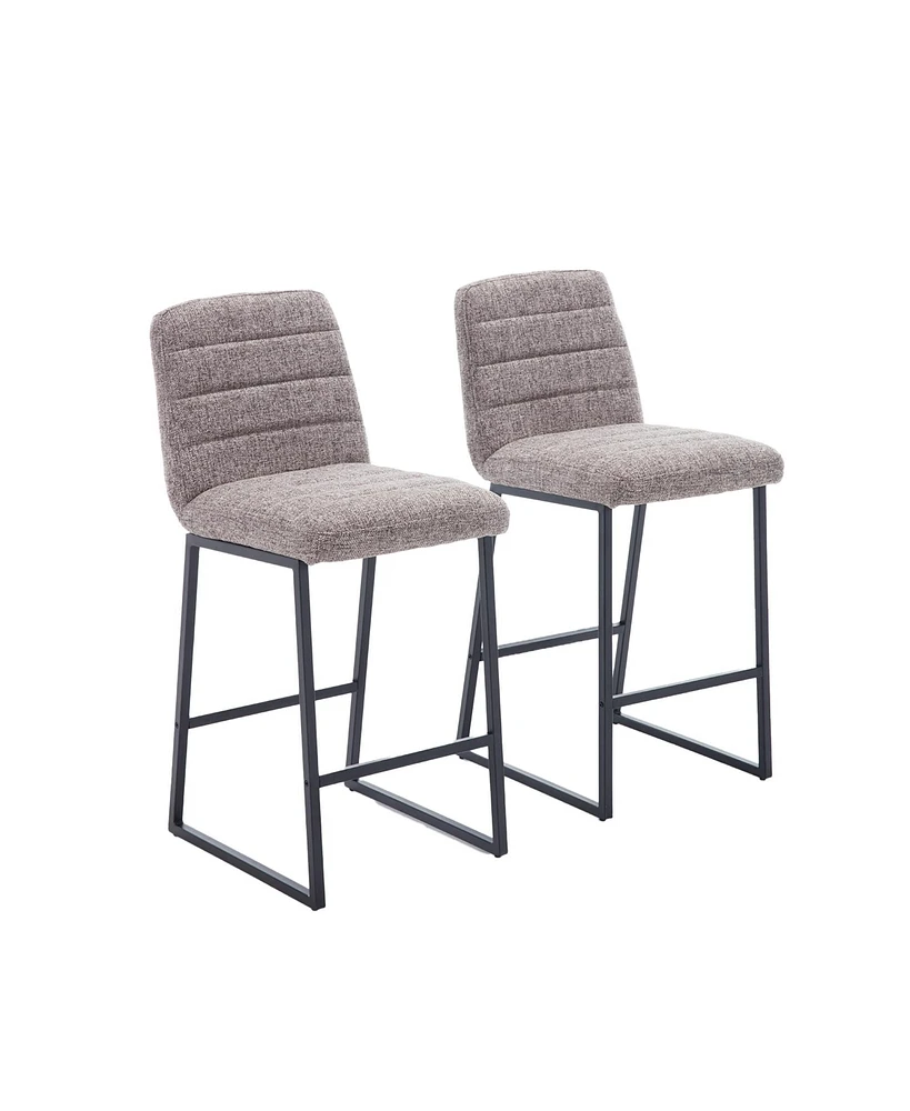 Simplie Fun Set of 2 Upholstered Bar Stools for Living Room