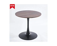 Simplie Fun Midcentury 31.5" Black/Walnut Tulip Table for 24