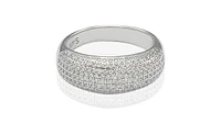 Suzy Levian New York Sterling Silver Cubic Zirconia Anniversary Band Ring