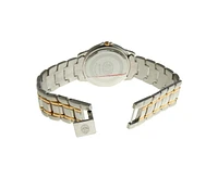 Swiss Edition Men's Two-Tone Bracelet Dress Watch with Gold Plated Bezel and Black Dial