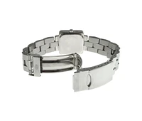 Swiss Edition Women's Silver Luxury Small Square Link Bracelet White Dial Watch