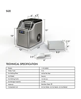 Inolait Electric Countertop Ice Maker with Ice Scoop and Basket