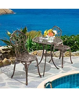 3 Pieces Cast Aluminum Bistro Set