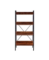 Streamdale Furniture 4 Layer Display Bookshelf H Ladder Shelf Storage Shelves Rack Shelf Unit Metal Frame, Tigg