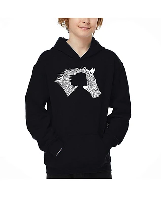 La Pop Art Boys Horse Word Art Hooded Sweatshirt