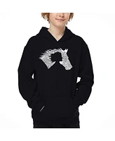 La Pop Art Boys Horse Word Hooded Sweatshirt