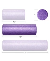 Philosophy Gym 18" High-Density Foam Roller for Exercise, Massage, Muscle Recovery - Round, Purple