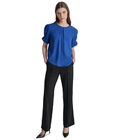 Dkny Women's Puff-Sleeve Pleated Blouse