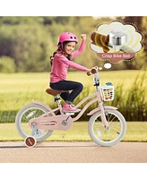 Sugift 16 Inch Kids Bike with Front Handbrake and 2 Training Wheels