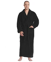 Arus Men's Shawl Collar Full Ankle Length Fleece Bathrobe