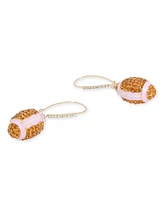 Betsey Johnson Faux Stone Football Dangle Earrings