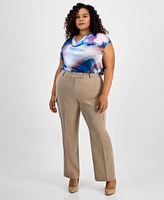 Tahari Asl Plus Size Straight-Leg Cargo Pants