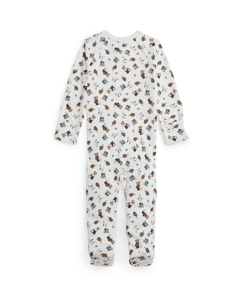 Polo Ralph Lauren Baby Boys Bear Cotton Footed Zip Coverall
