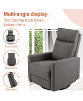 Simplie Fun Manual Recliner Chair Winback Single Sofa, Grey