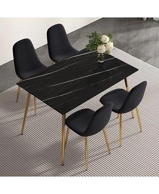 Simplie Fun Modern Medieval Dining Set - 4 Chairs & Table