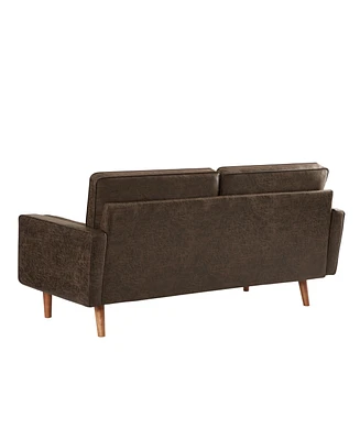 Simplie Fun Mid Century Modern Sofa with Tufted Cushion and Bolster Pillows