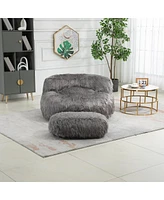 Streamdale Furniture Faux Fur Bean Bag Chair: Durable Comfort for Adults & Kids