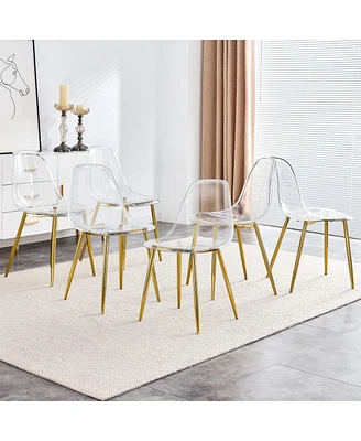 Simplie Fun Modern Transparent Dining Chair Set