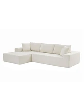 Simplie Fun Modern Minimalist L-Shape Sleeper Sofa with Free Combination