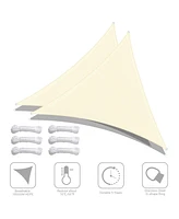 2 Pack Ft 97% Uv Block Triangle Sun Shade Sail Canopy Cover Net Outdoor Yard