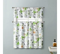 Kate Aurora Country Multi Spice Medley Complete 3 Piece Kitchen Curtain Tier & Valance Set