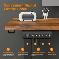 Electric Height Adjustable Standing Desk, Sit To Stand Ergonomic Computer Desk, Brown, 40" X 24"