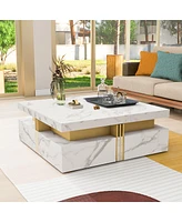 Simplie Fun Modernsquare Storage Coffee Table With 4 Drawers