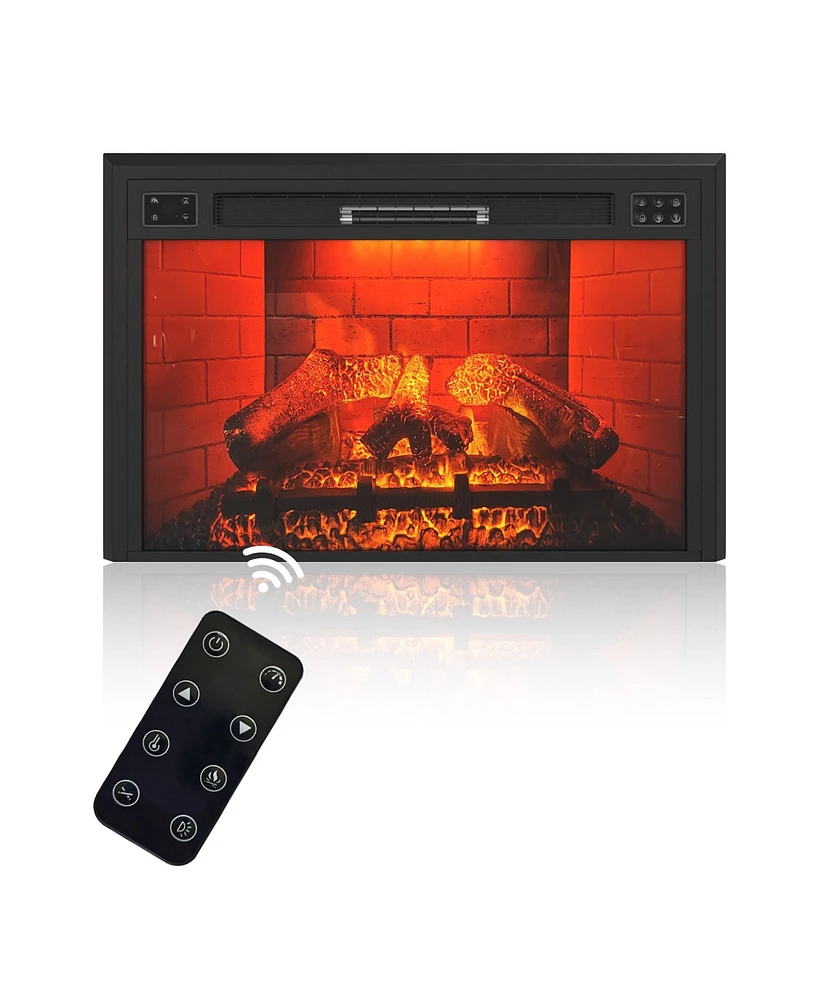 Mondawe 35" Wall-Mounted Recessed Electric Fireplace 5120 Btu Heater with Remote Control & Adjustable Flame Color