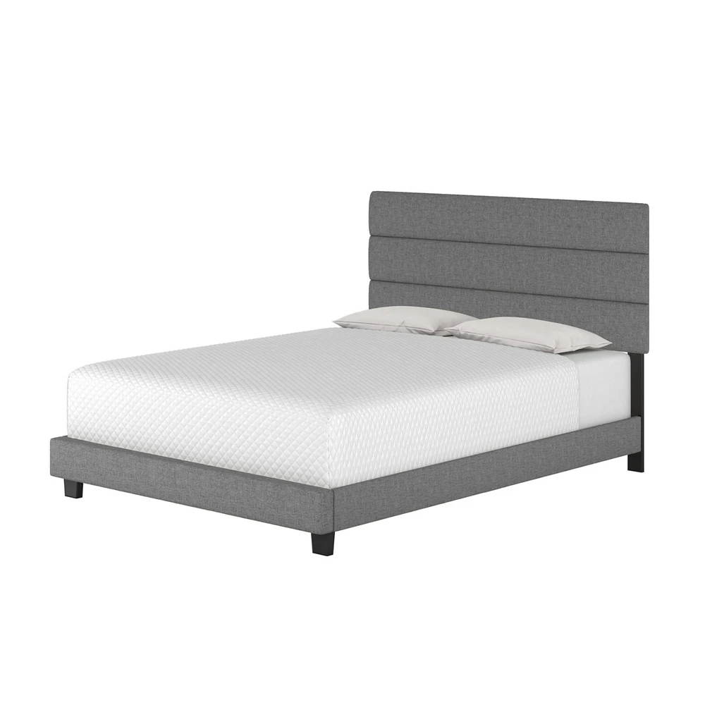 Sicily Linen Upholstered Platform Bed Frame with Adjustable Headboard - Boyd Sleep