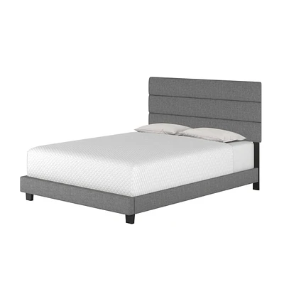 Sicily Linen Upholstered Platform Bed Frame with Adjustable Headboard - Boyd Sleep