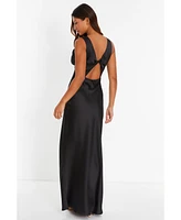 Quiz Women's Satin Wrap Front Maxi Dress