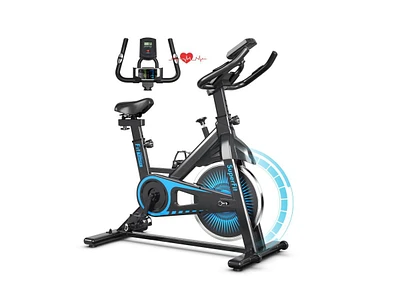 Slickblue Indoor Silent Belt Drive Adjustable Resistance Cycling Stationary Bike