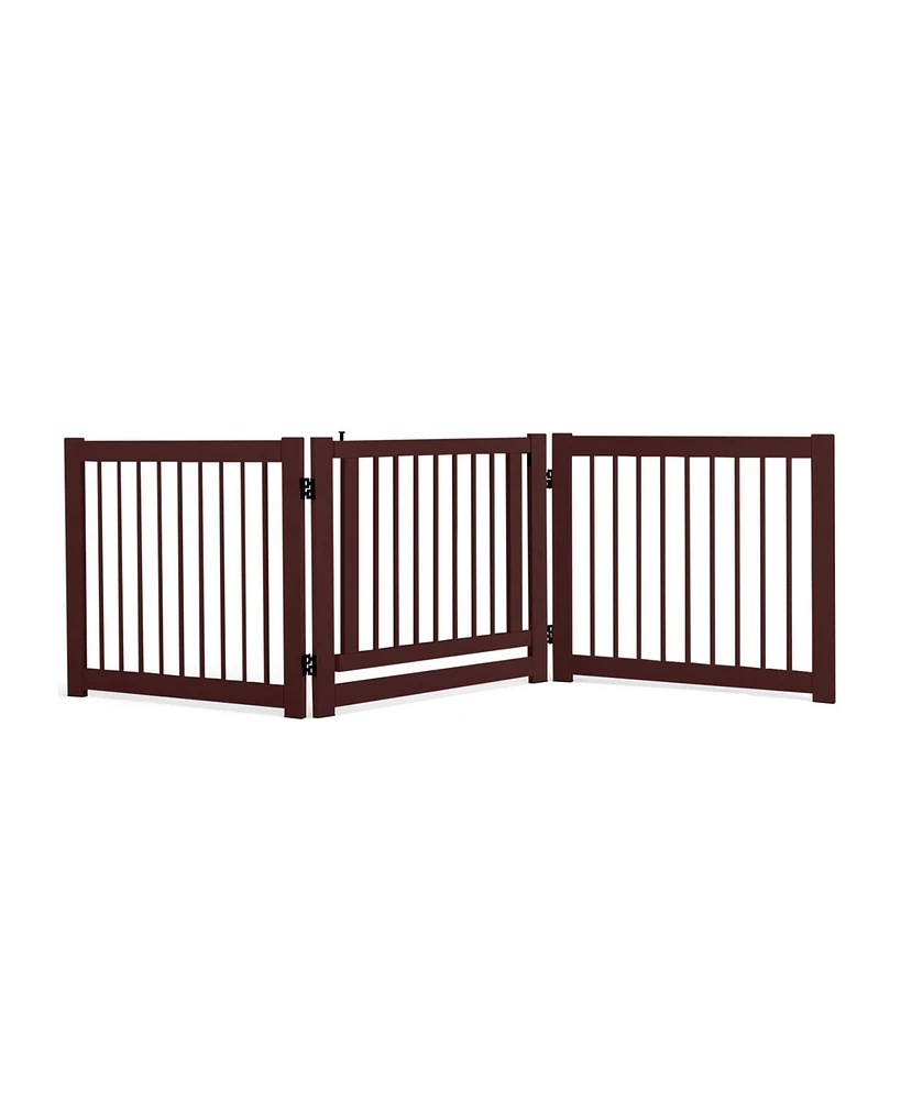 Slickblue 24 Inch Configurable Folding 3 Panel Wood Dog Fence